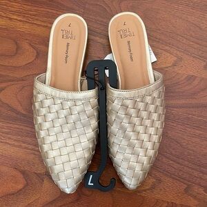 Time and Tru Metallic Woven Slip-On Shoes